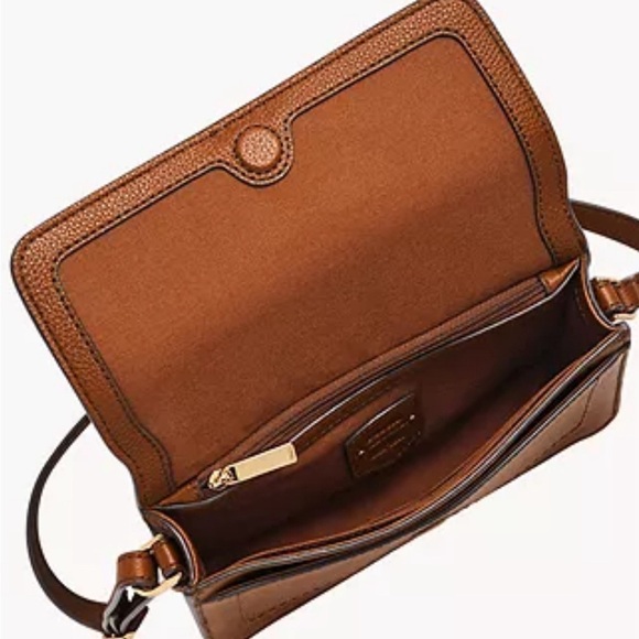 FOSSIL Handbag Zoey Magnetic Buckle Crossbody Brown Leather Bag AUTHENTIC NWT - Picture 5 of 8